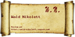 Wald Nikolett névjegykártya